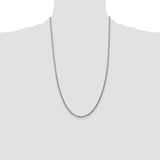 14k White Gold 2.5mm Semi-Solid Curb Chain