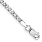 14k White Gold 2.5mm Semi-Solid Curb Chain