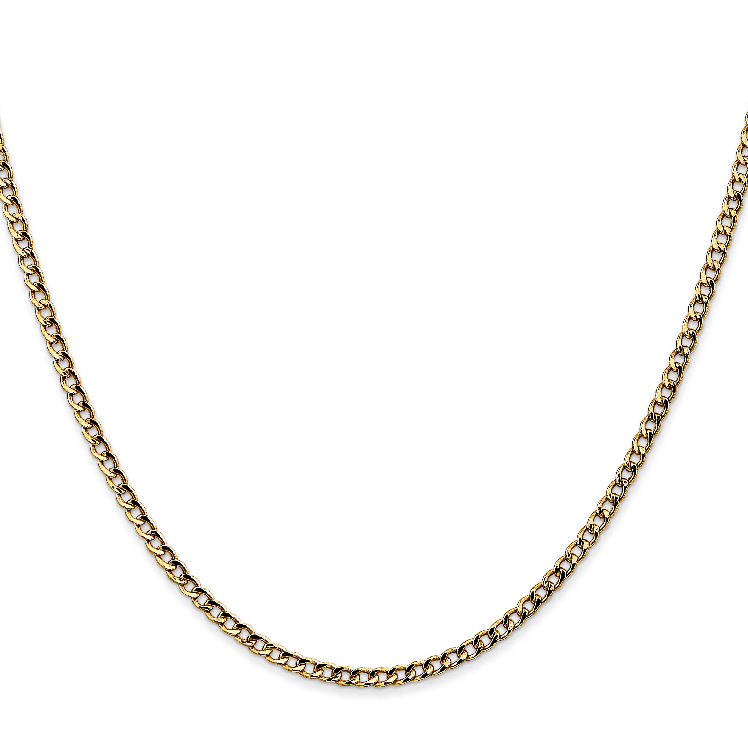 14k 2.5mm Semi-Solid Curb Chain