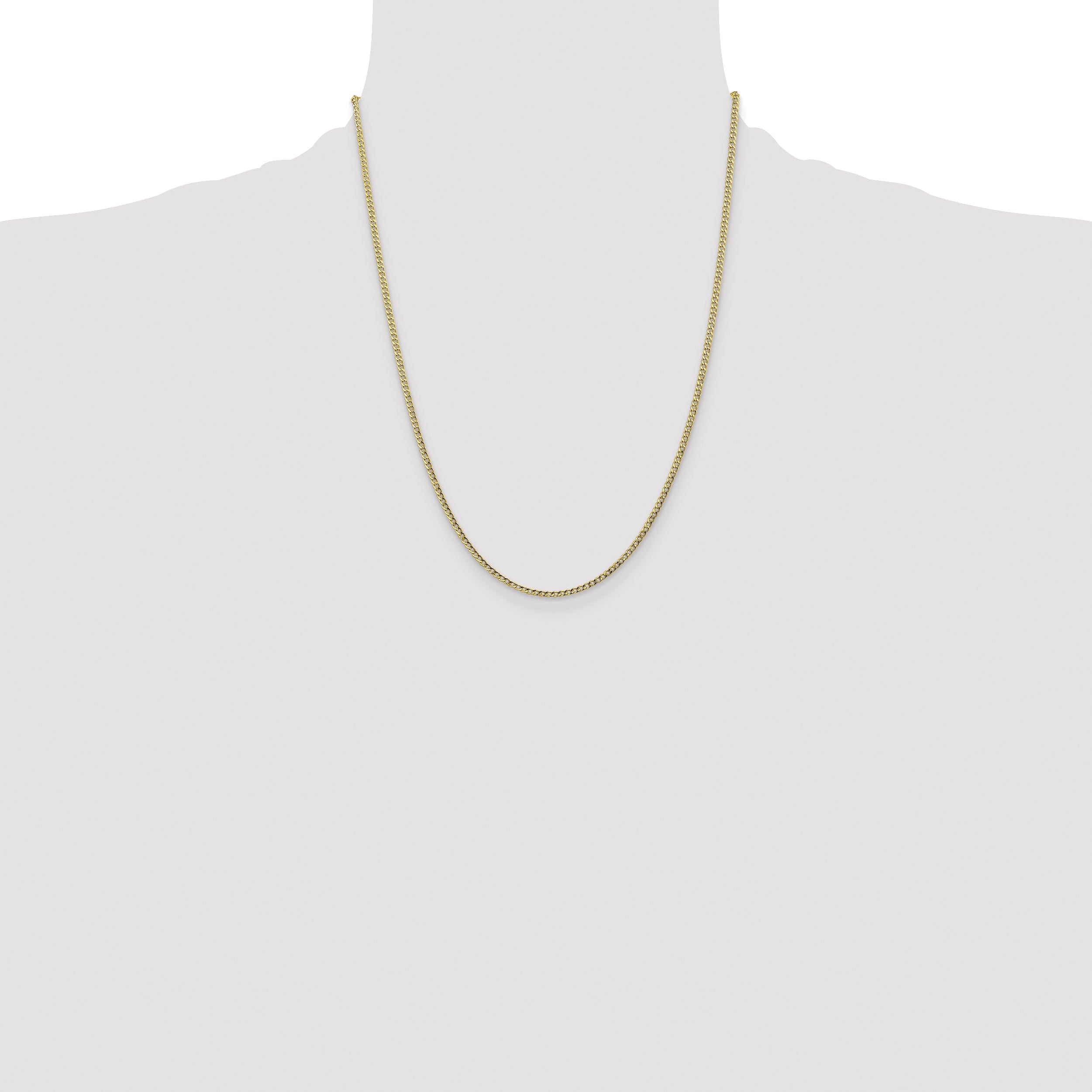 14k 2.5mm Semi-Solid Curb Chain