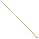 14k 2.5mm Semi-Solid Curb Chain Anklet