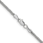 14k White Gold 2mm Semi-solid 3-Wire Wheat Chain
