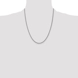 14k White Gold 2mm Semi-solid 3-Wire Wheat Chain