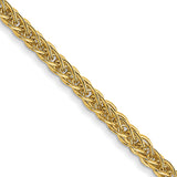 14k 2mm Semi-solid 3-Wire Wheat Chain