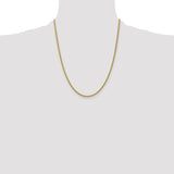 14k 2mm Semi-solid 3-Wire Wheat Chain