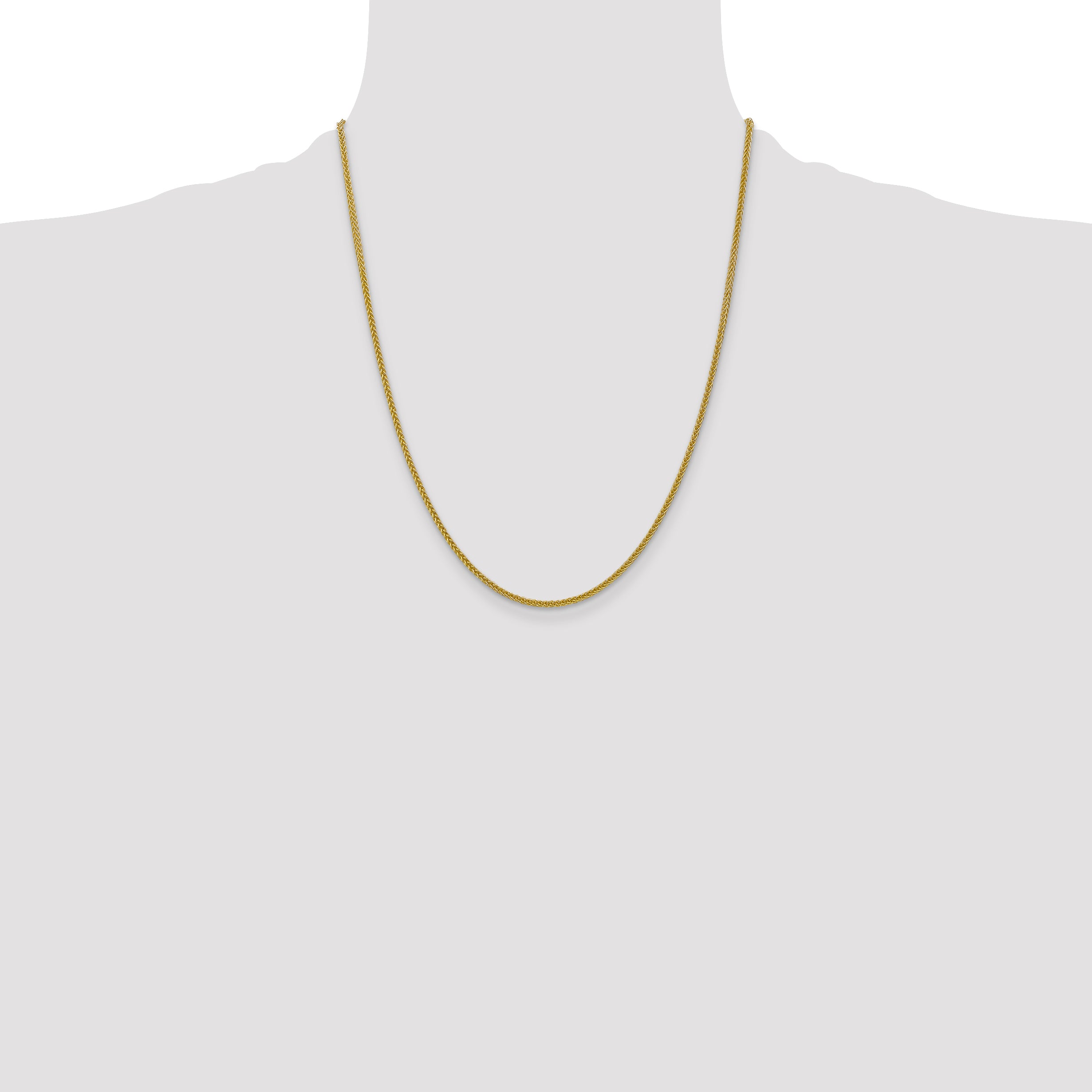 14k 2mm Semi-solid 3-Wire Wheat Chain