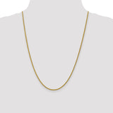 14k 2mm Semi-solid 3-Wire Wheat Chain