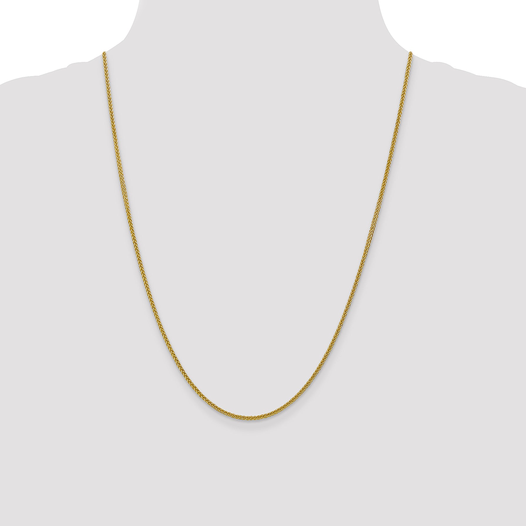 14k 2mm Semi-solid 3-Wire Wheat Chain