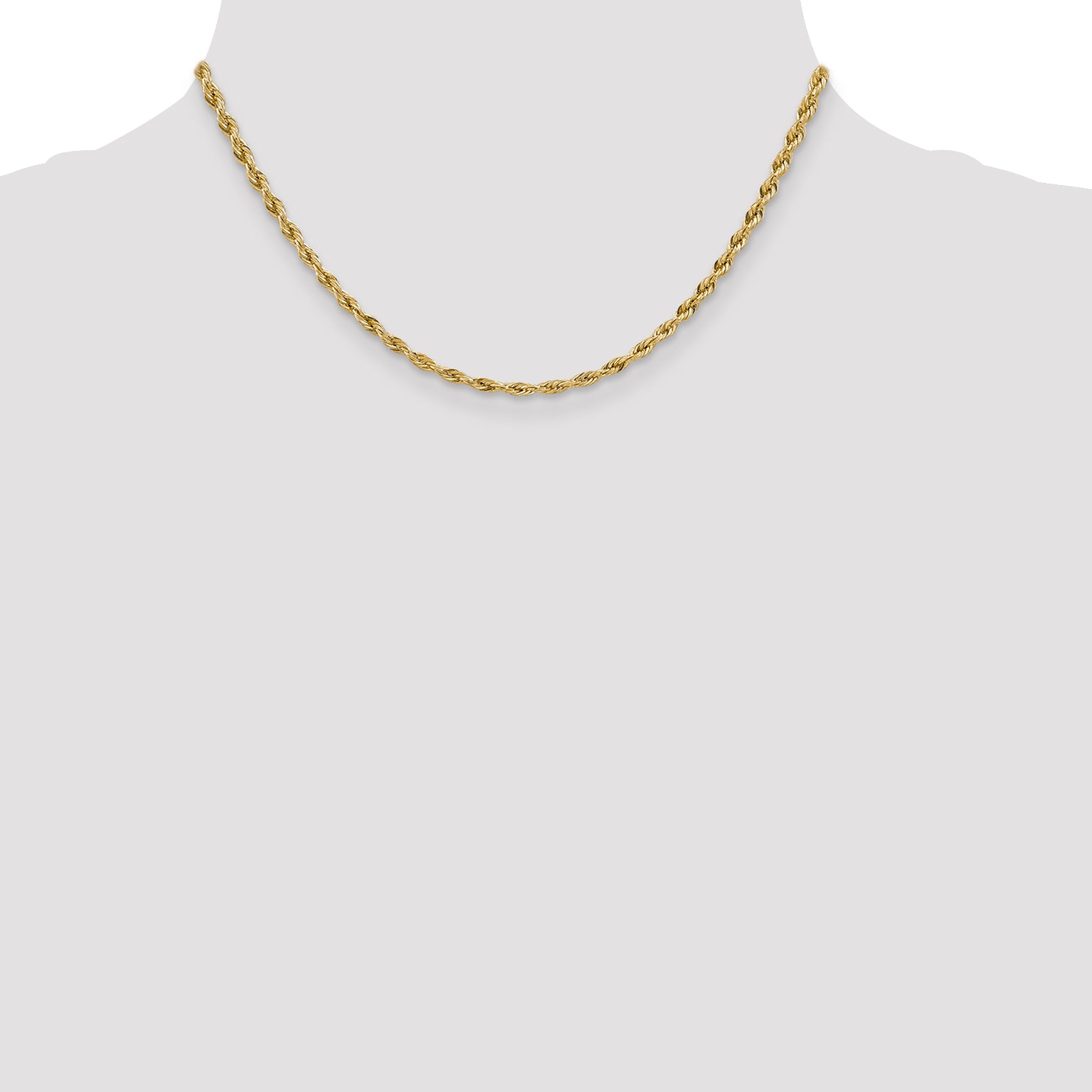 14ky 3.0mm Semi-Solid Rope Chain