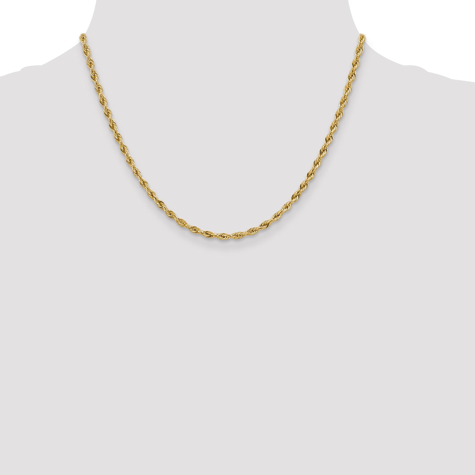 14ky 3.0mm Semi-Solid Rope Chain