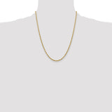 14ky 3.0mm Semi-Solid Rope Chain