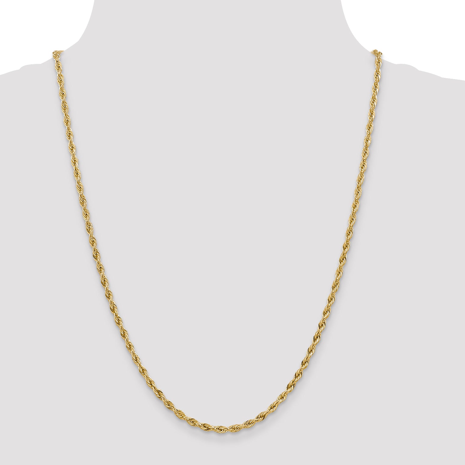 14ky 3.0mm Semi-Solid Rope Chain