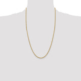 14ky 3.0mm Semi-Solid Rope Chain