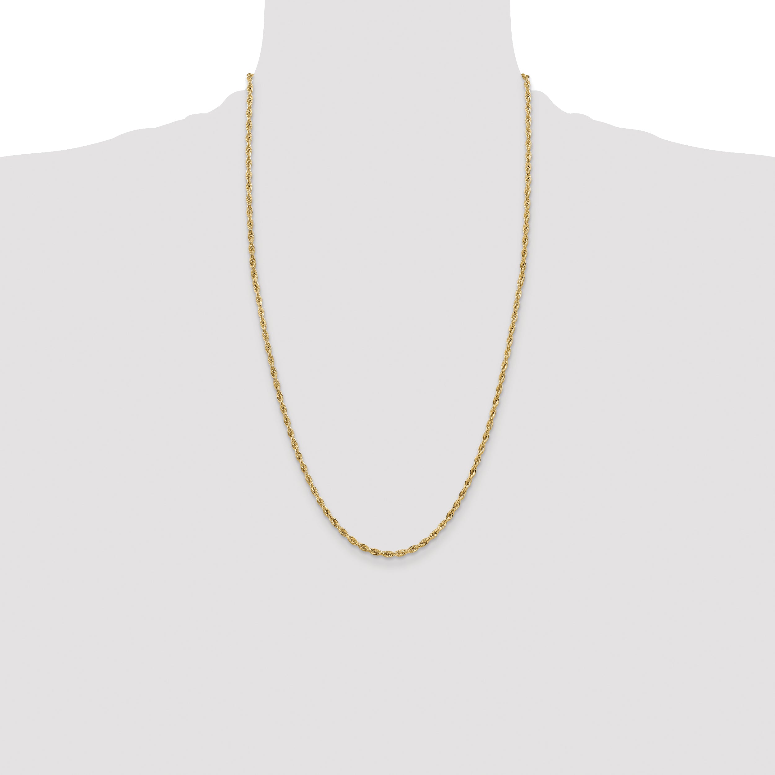 14ky 3.0mm Semi-Solid Rope Chain