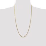 14ky 3.0mm Semi-Solid Rope Chain