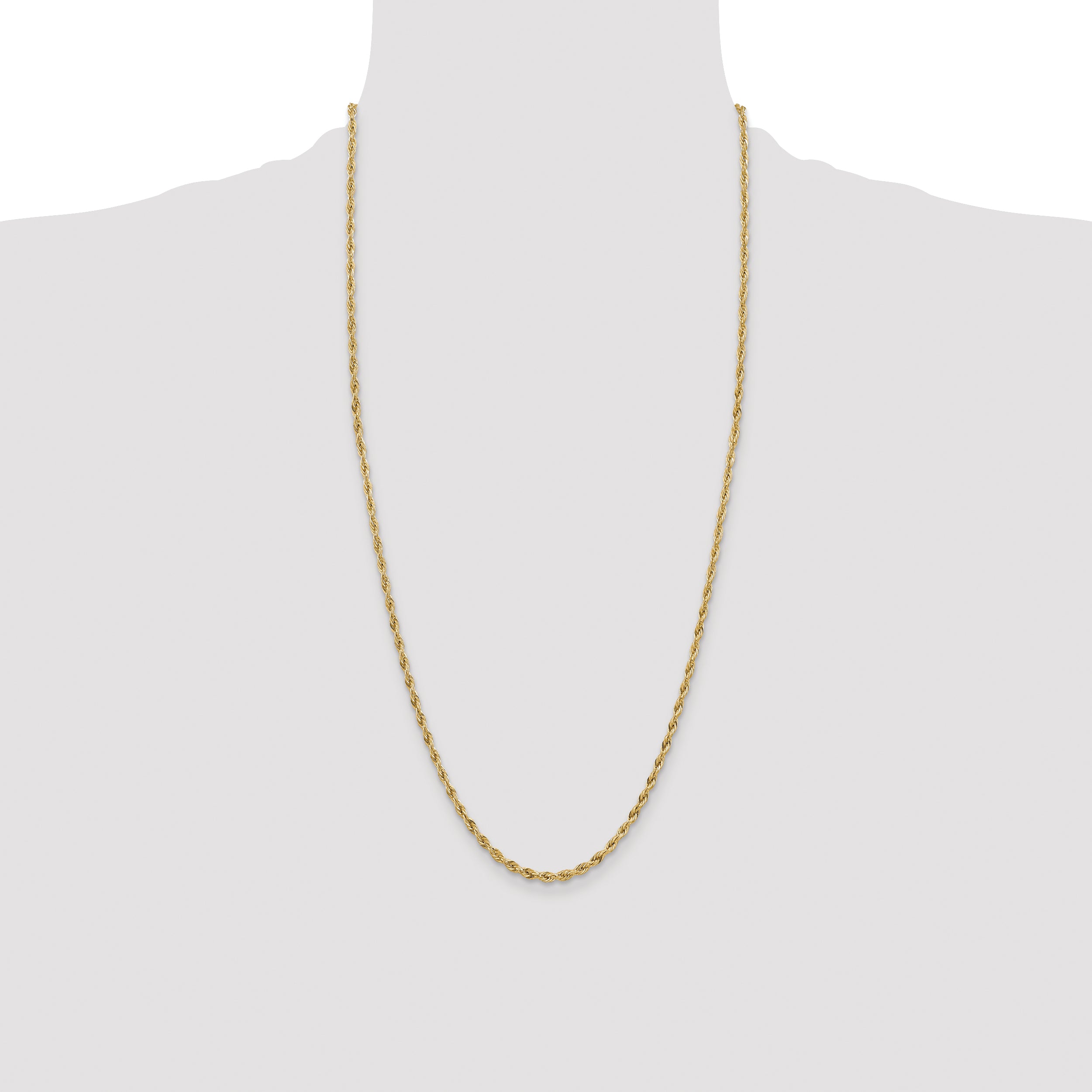 14ky 3.0mm Semi-Solid Rope Chain
