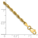 14ky 2.8mm Semi-Solid Rope Chain Anklet