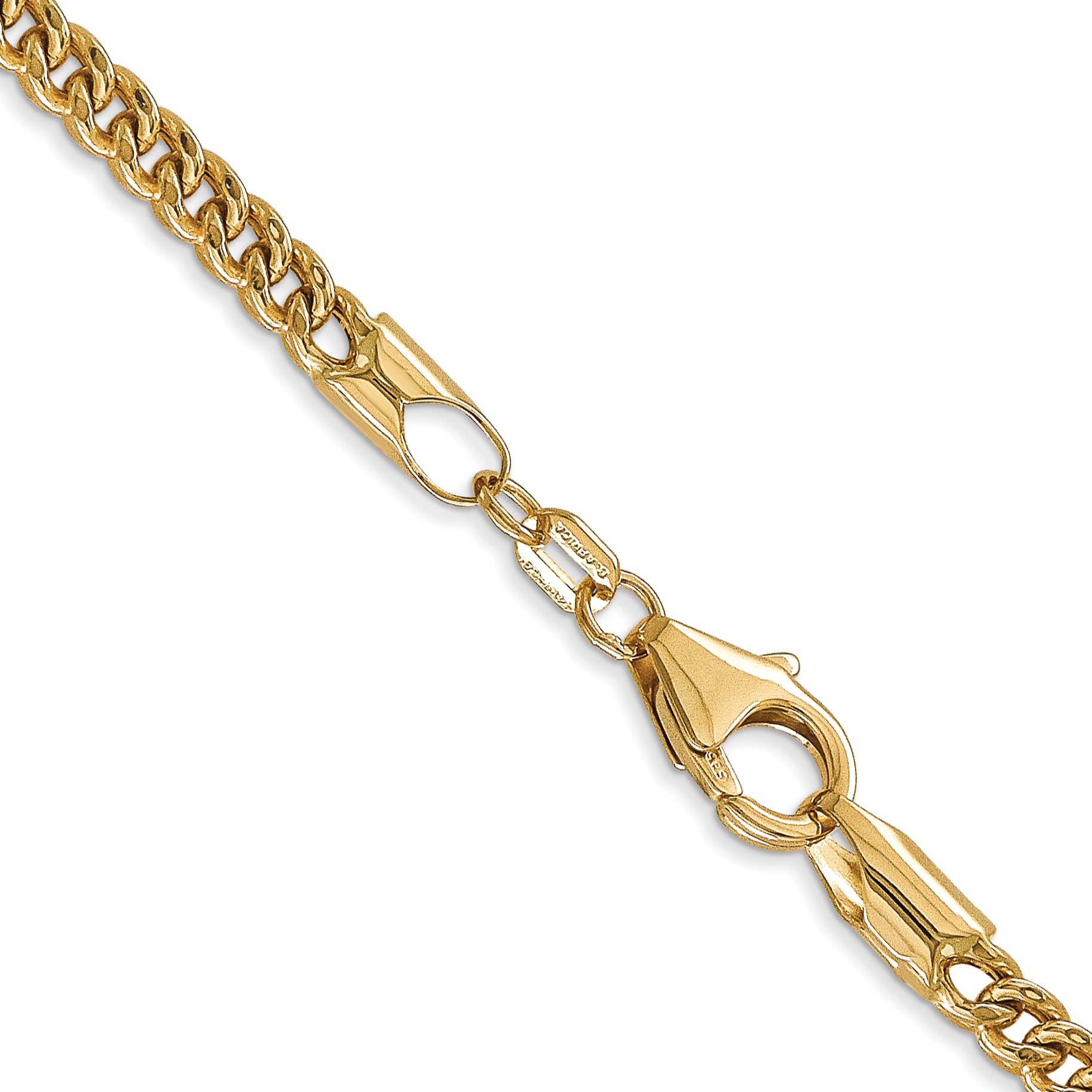 14k 3mm Semi-Solid Franco Chain
