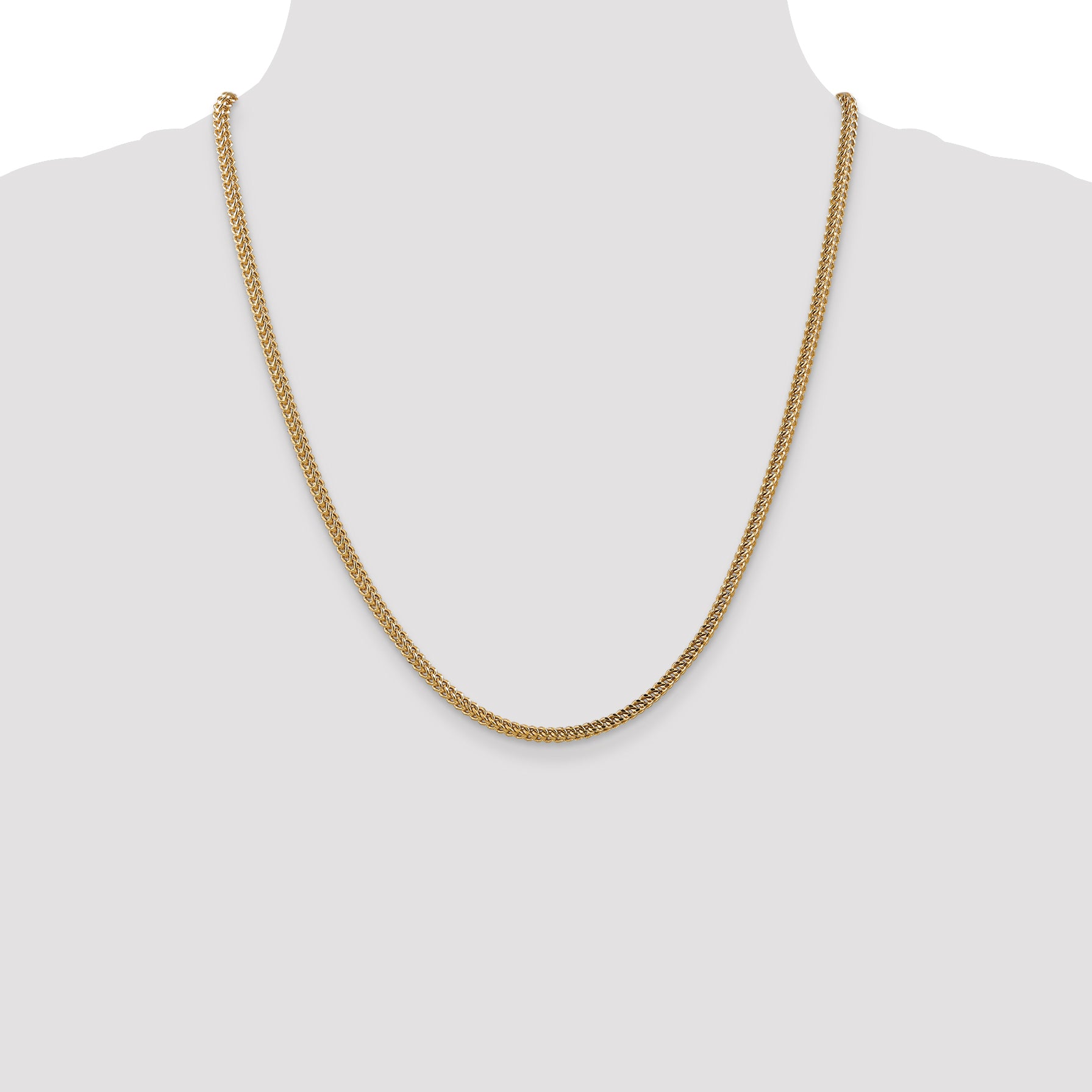 14k 3mm Semi-Solid Franco Chain