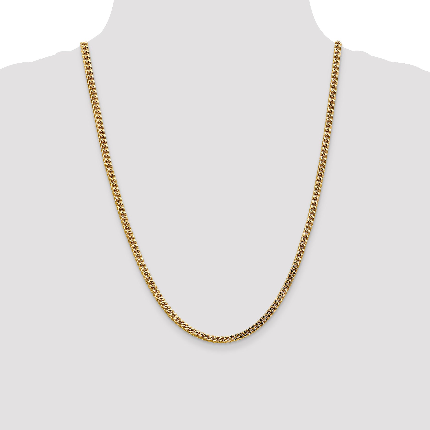 14k 3.7mm Semi-Solid Franco Chain