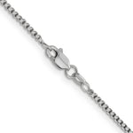 14k White Gold 1.5mm Semi-Solid Round Box Chain