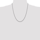 14k White Gold 1.5mm Semi-Solid Round Box Chain