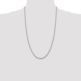 14k White Gold 1.5mm Semi-Solid Round Box Chain