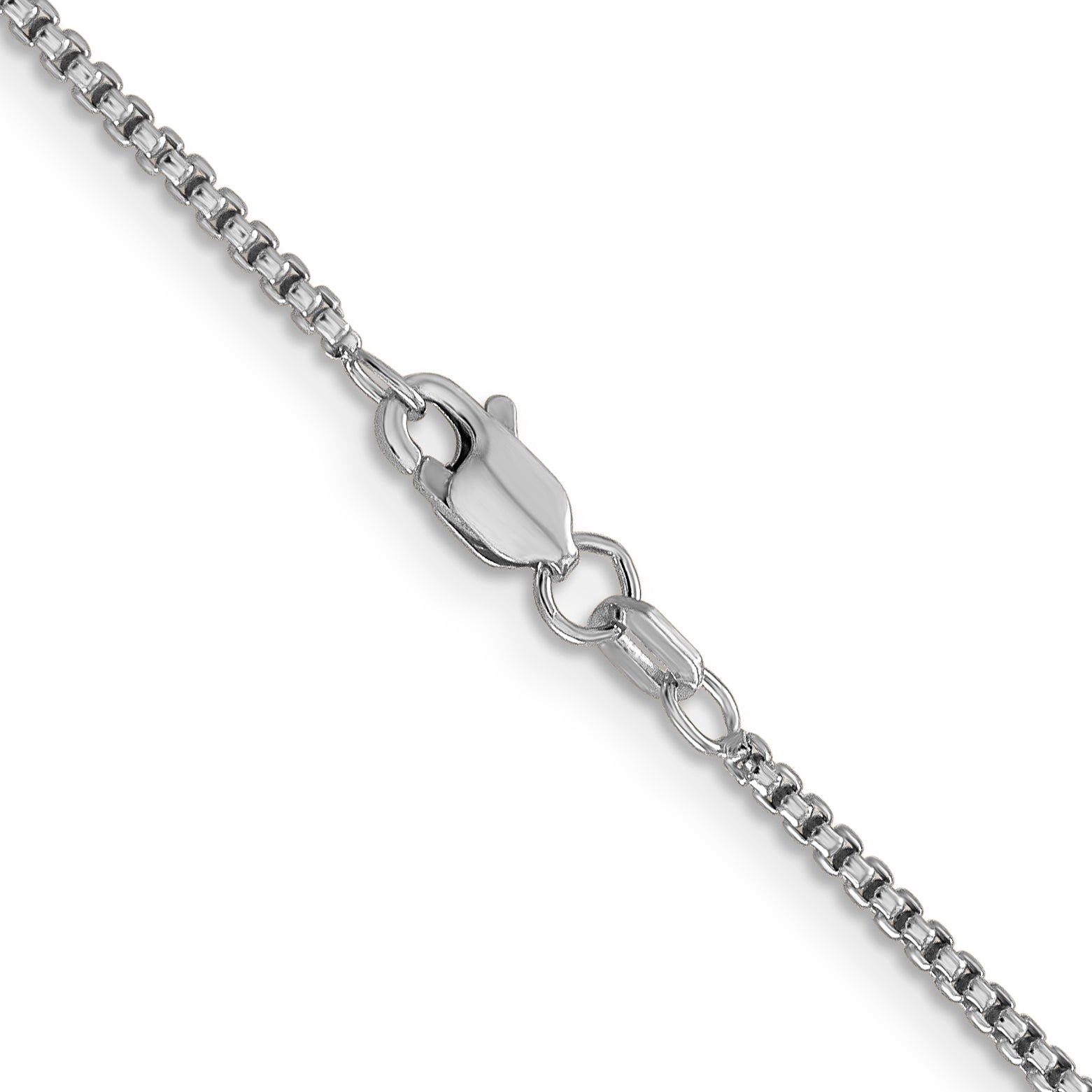 14k White Gold 1.5mm Semi-Solid Round Box Chain