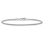 14k White Gold 1.5mm Semi-Solid Round Box Chain