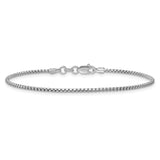 14k White Gold 1.5mm Semi-Solid Round Box Chain