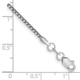 14k White Gold 1.5mm Semi-Solid Round Box Chain