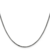 14k White Gold 1.75mm Semi-Solid Round Box Chain