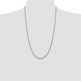 14k White Gold 1.75mm Semi-Solid Round Box Chain
