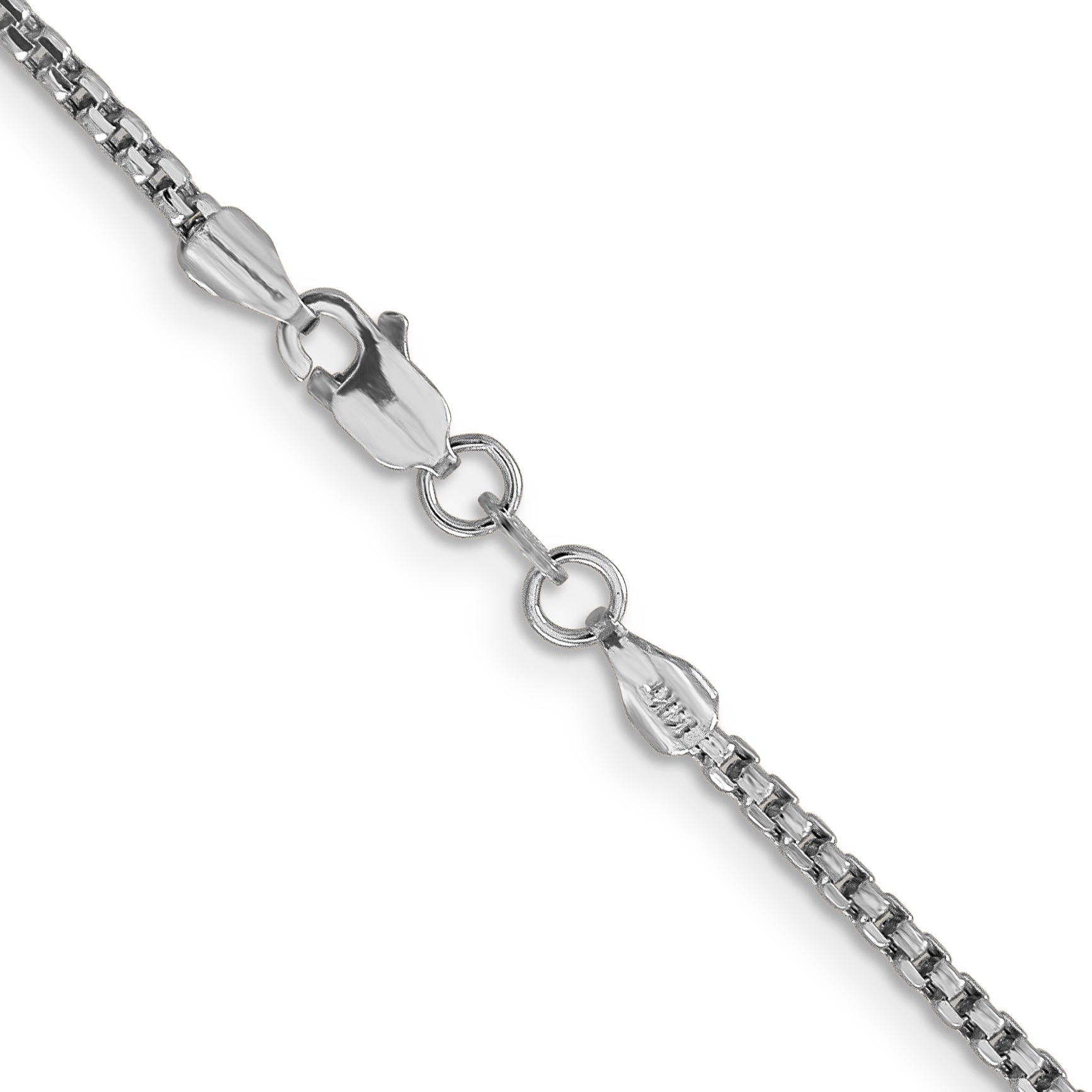 14k White Gold 1.75mm Semi-Solid Round Box Chain