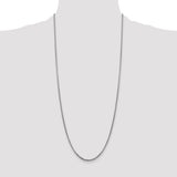 14k White Gold 1.75mm Semi-Solid Round Box Chain