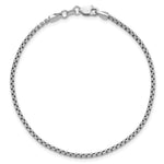 14k White Gold 1.75mm Semi-Solid Round Box Chain