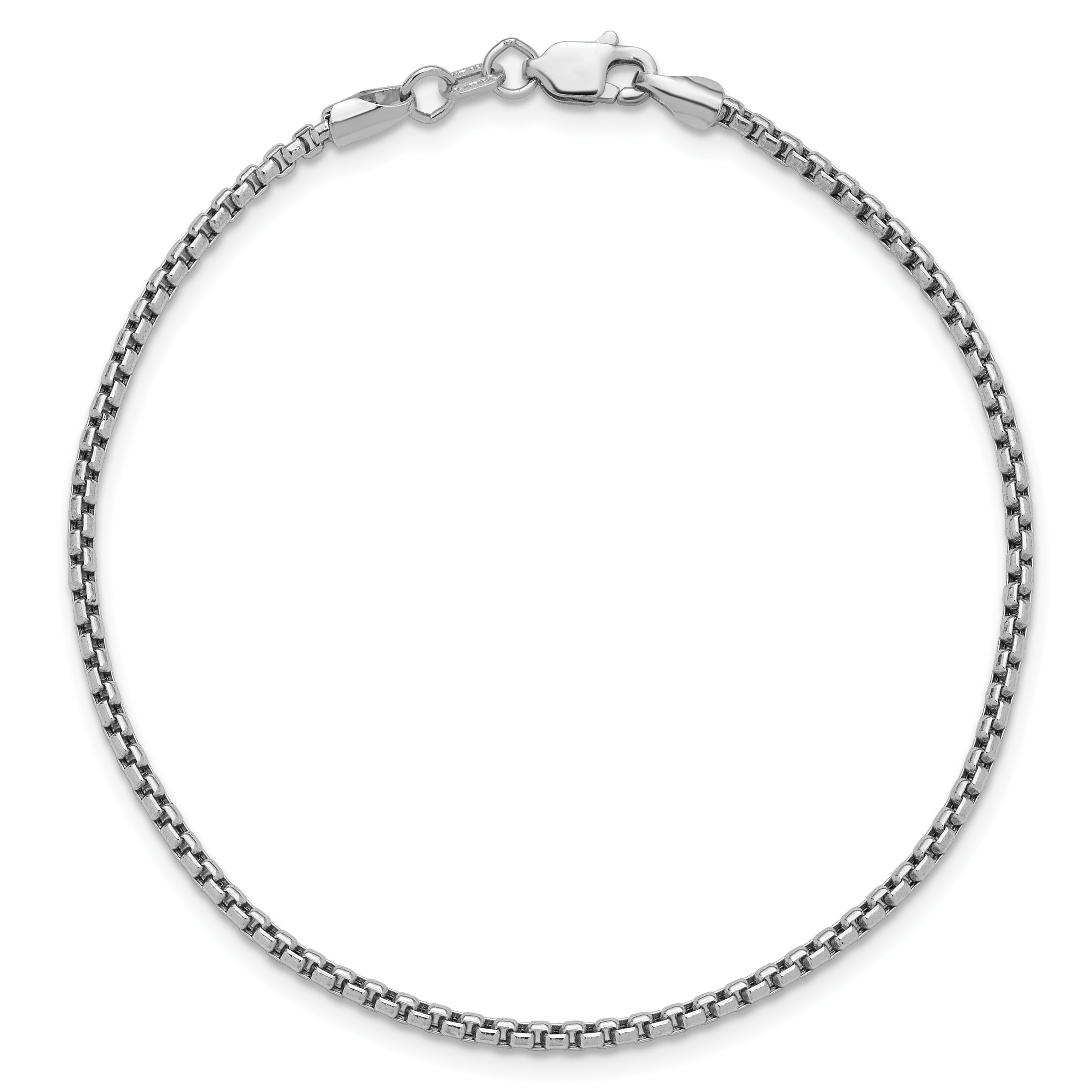 14k White Gold 1.75mm Semi-Solid Round Box Chain