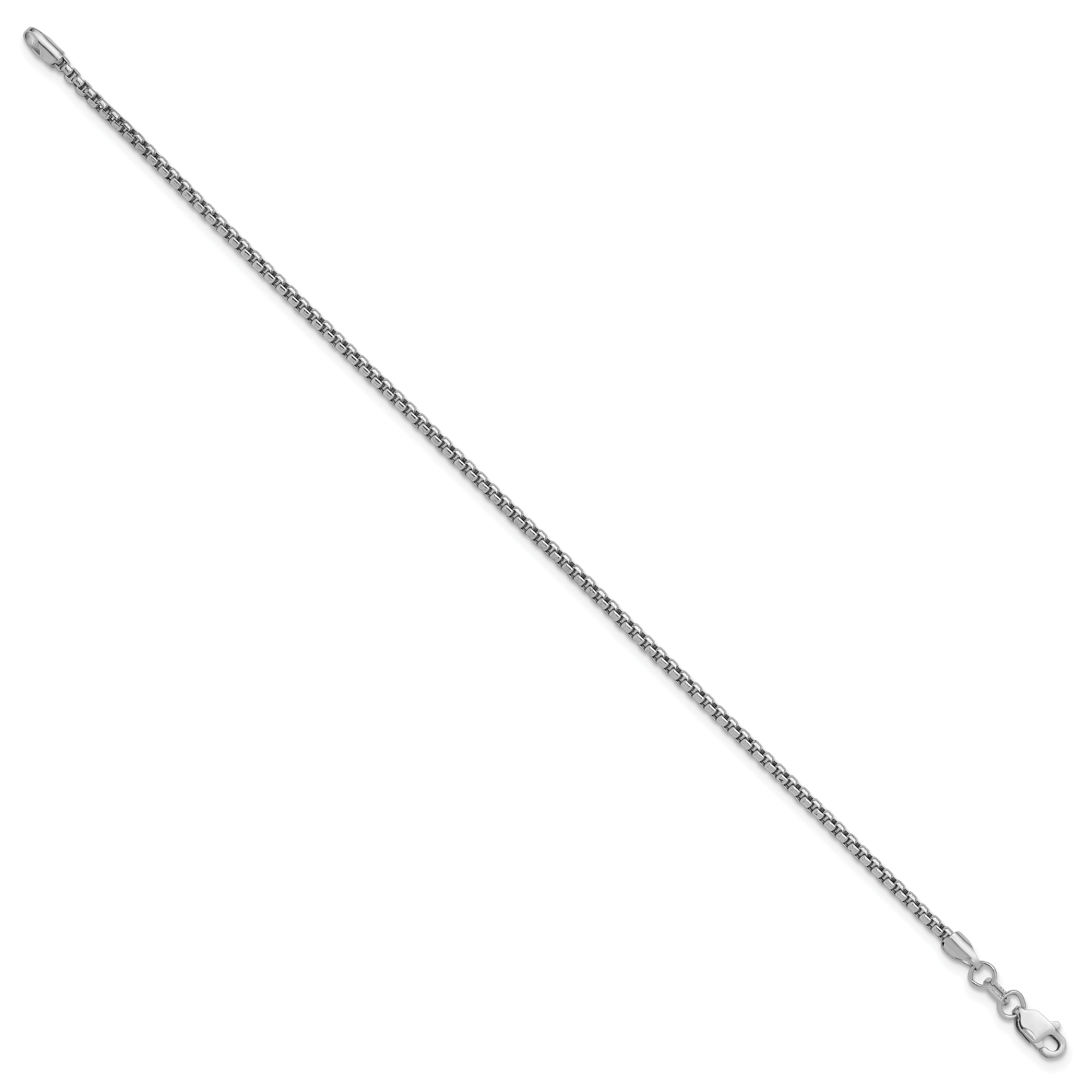 14k White Gold 1.75mm Semi-Solid Round Box Chain