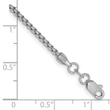 14k White Gold 1.75mm Semi-Solid Round Box Chain