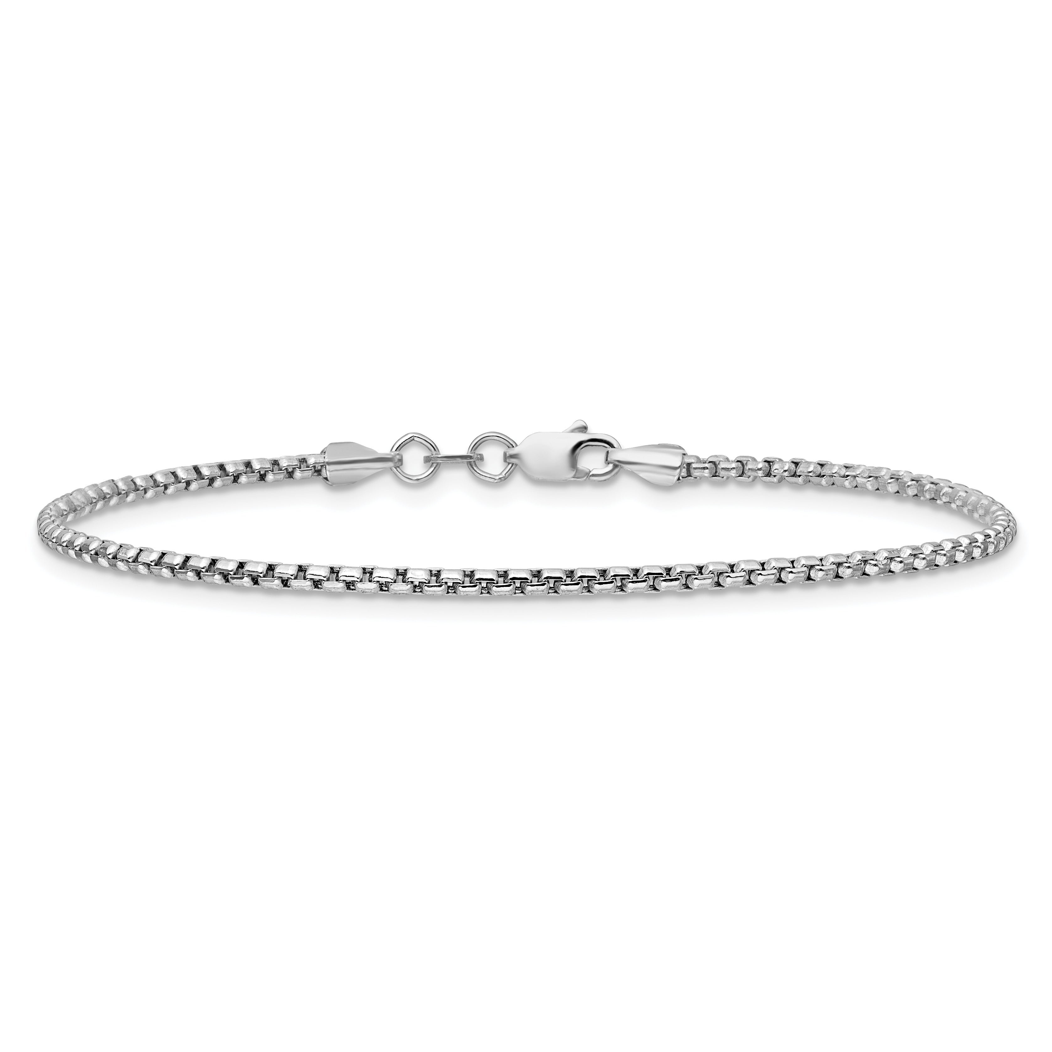 14k White Gold 1.75mm Semi-Solid Round Box Chain