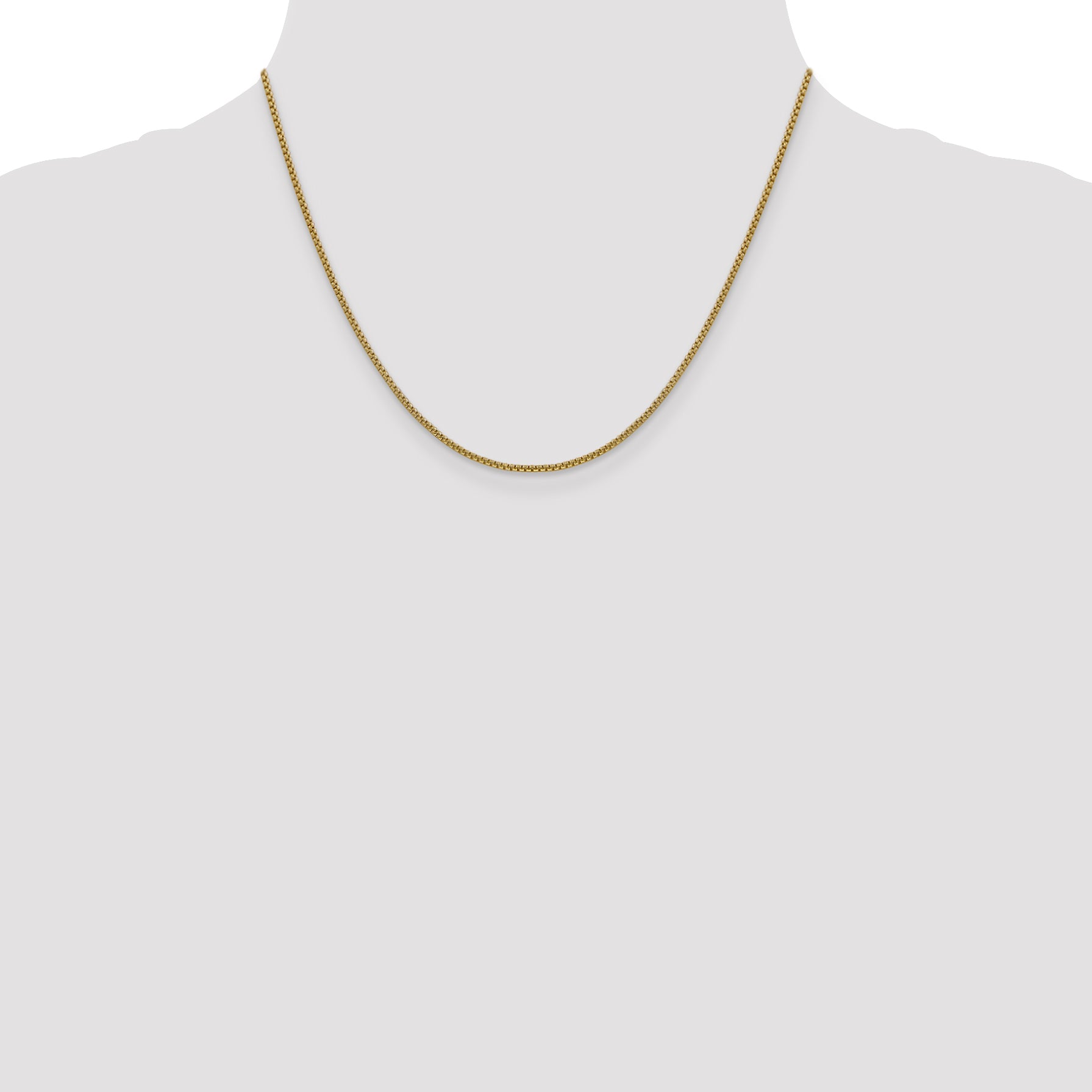14k 1.5mm Semi-Solid Round Box Chain