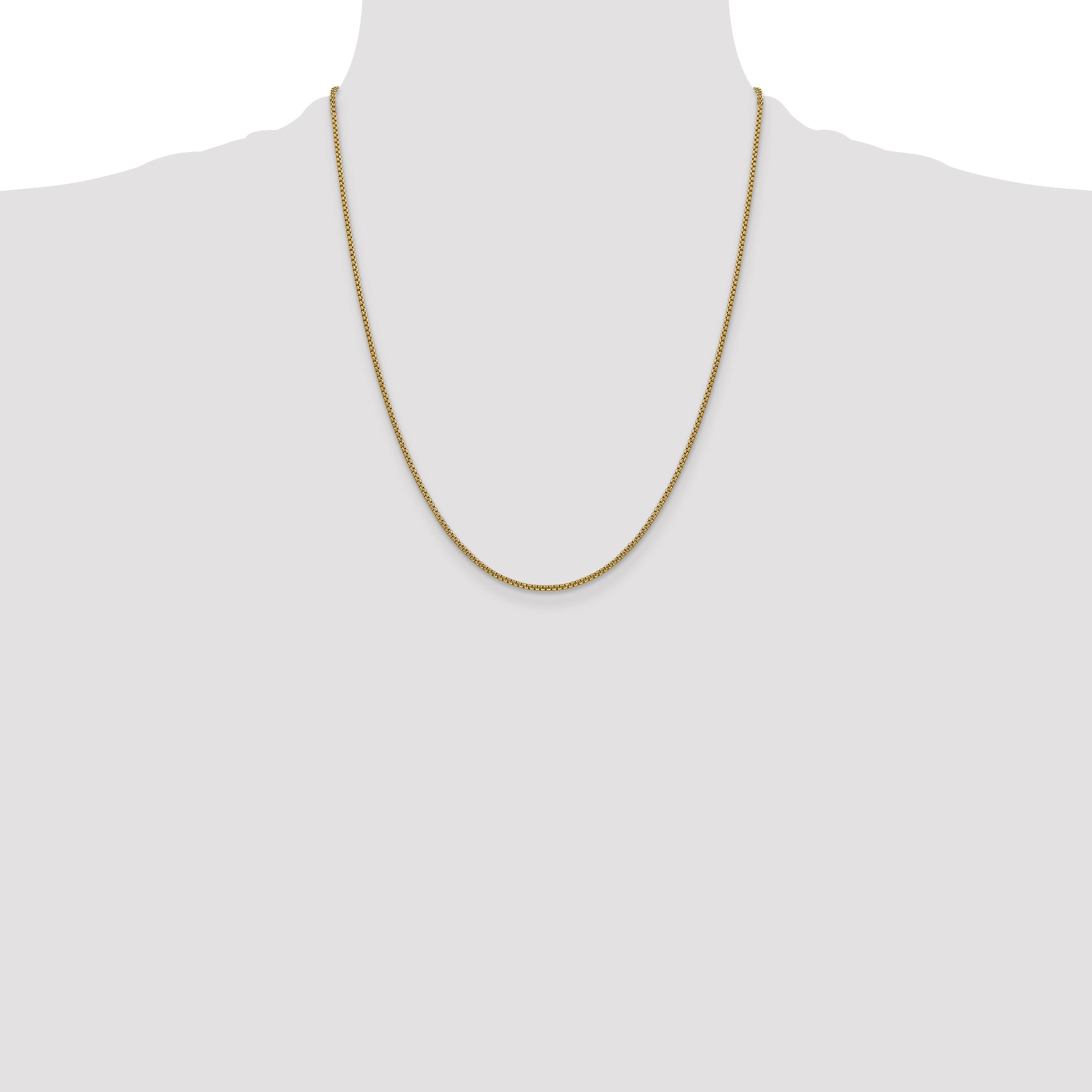 14k 1.5mm Semi-Solid Round Box Chain