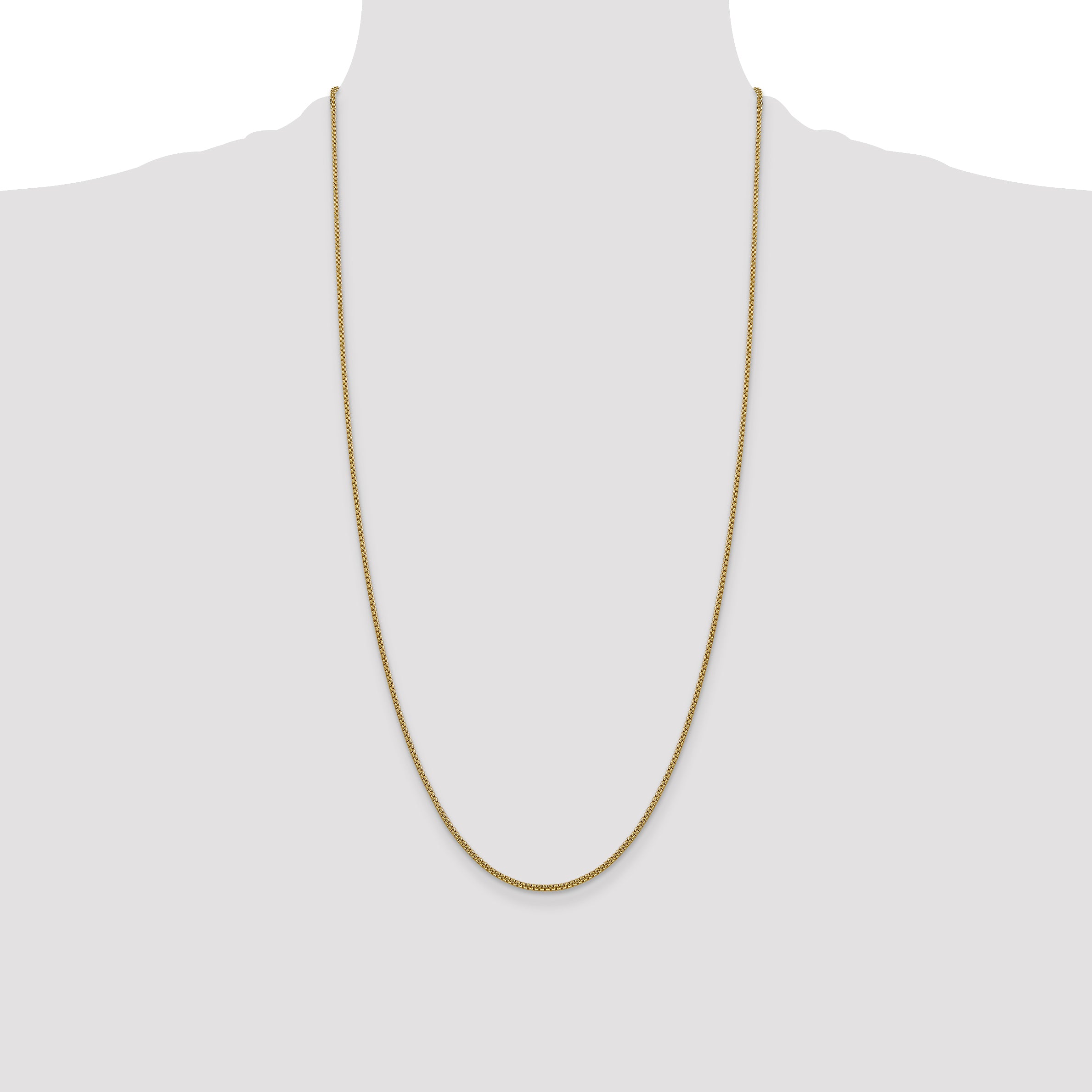14k 1.5mm Semi-Solid Round Box Chain