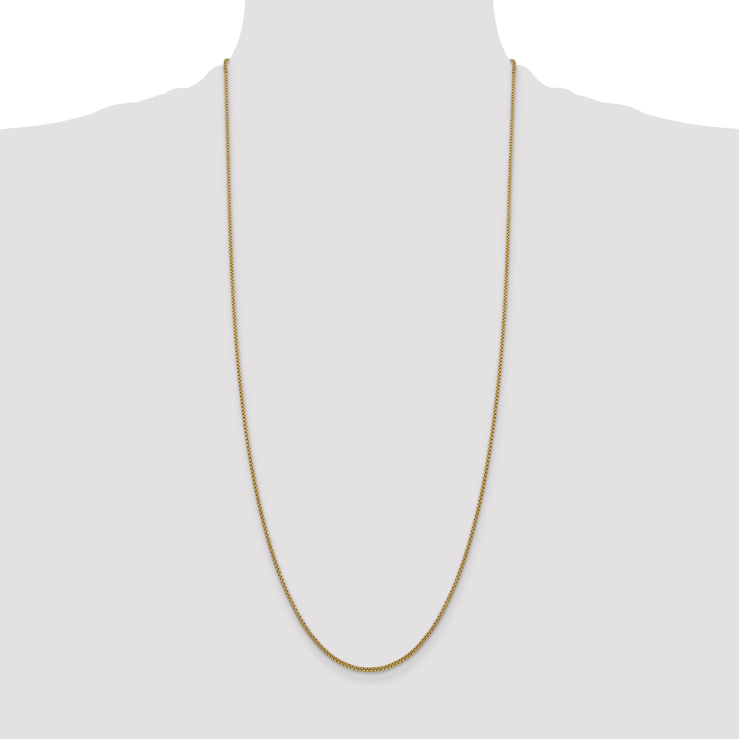 14k 1.5mm Semi-Solid Round Box Chain
