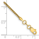 14k 1.5mm Semi-Solid Round Box Chain