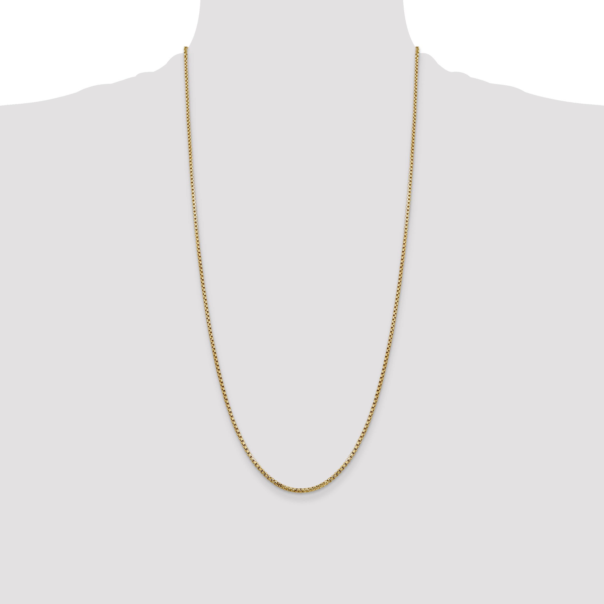 14k 1.75mm Semi-Solid Round Box Chain