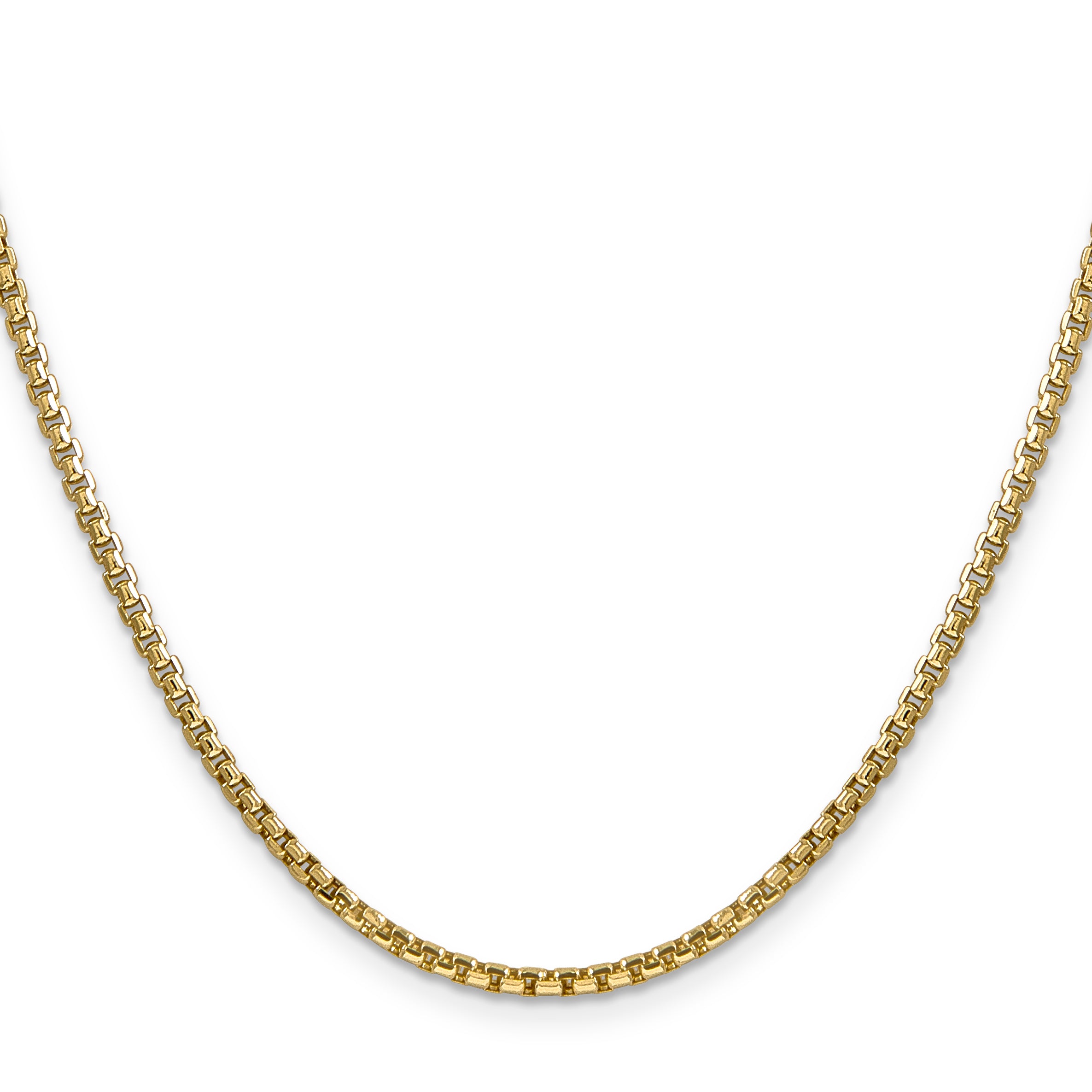 14k 2.45mm Semi-Solid Round Box Chain