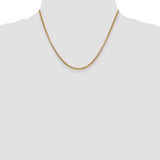 14k 2.45mm Semi-Solid Round Box Chain