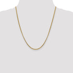 14k 2.45mm Semi-Solid Round Box Chain