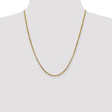 14k 2.45mm Semi-Solid Round Box Chain